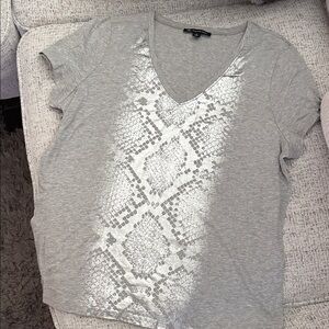 INC International Concepts Gray Tee with Silver Design